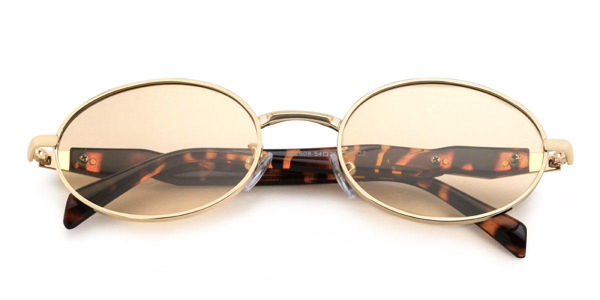 Gold Orange Jaelynn Glasses - Oval Sunglasses