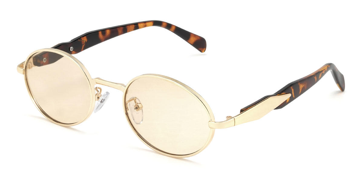 Gold Orange Jaelynn Glasses - Oval Sunglasses