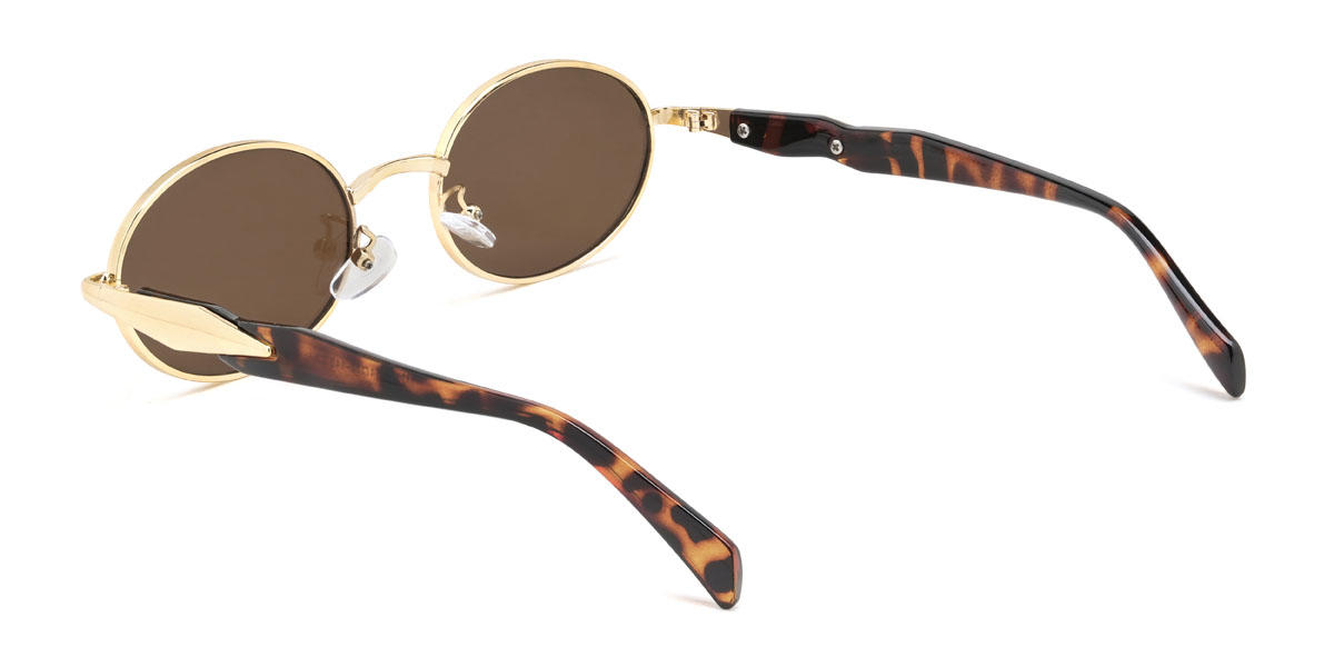 Gold Braun Jaelynn Brille - Oval Sunglasses