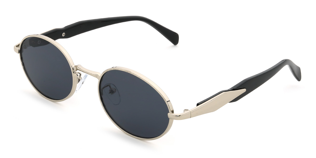 Silver Grey Jaelynn Glasses - Oval Sunglasses
