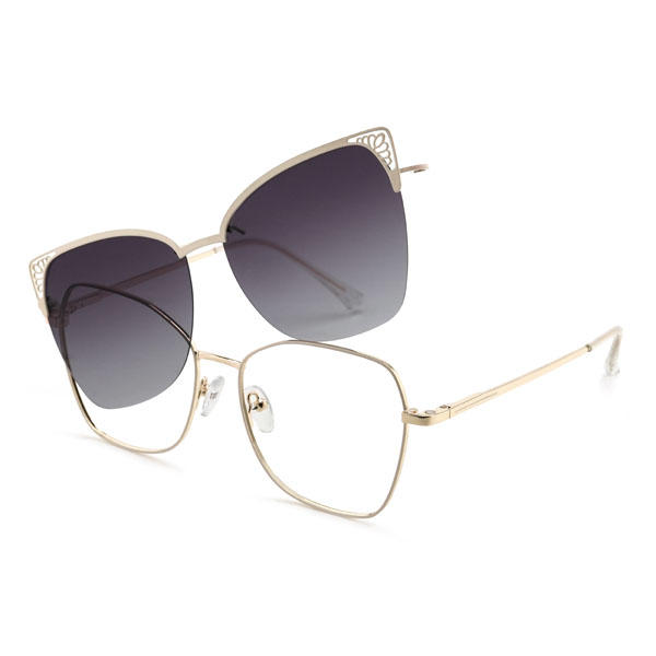 Cream Maliah Glasses - Cat Eye Clip-On Sunglasses