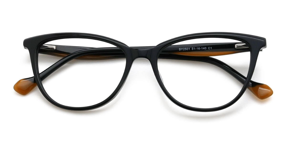 Schwarz Dominique Brille - Cat Eye Glasses