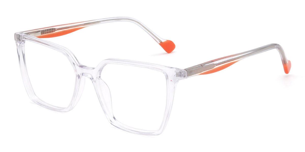 Clear Purple Aurelio Glasses - Rectangle Glasses