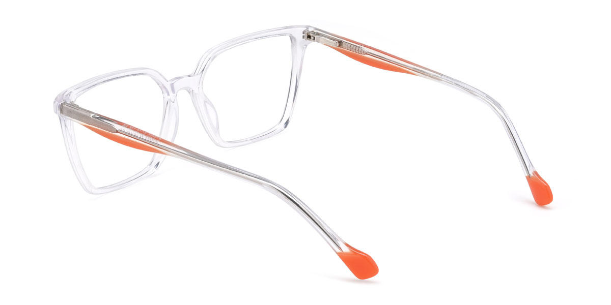 Clear Purple Aurelio Glasses - Rectangle Glasses