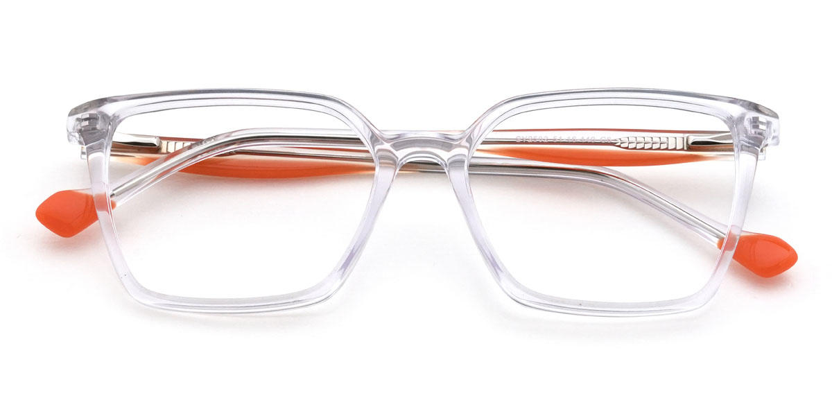 Clear Purple Aurelio Glasses - Rectangle Glasses