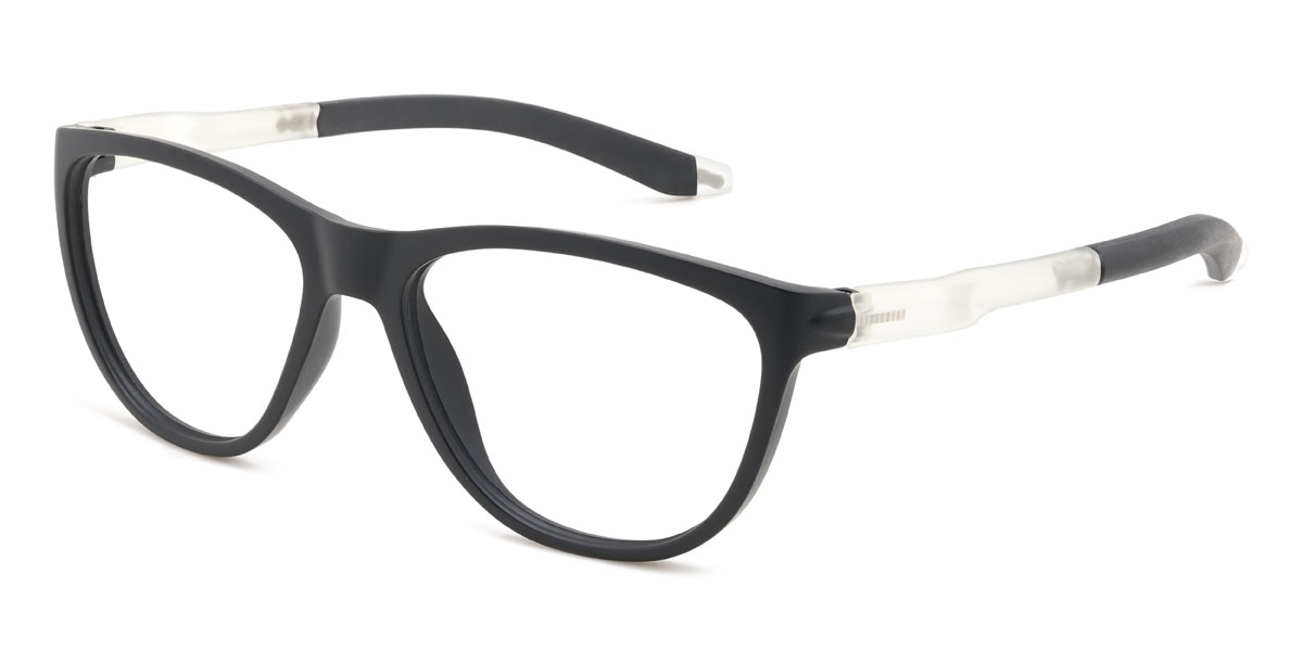 Black Clear Zainab Glasses - Oval Glasses