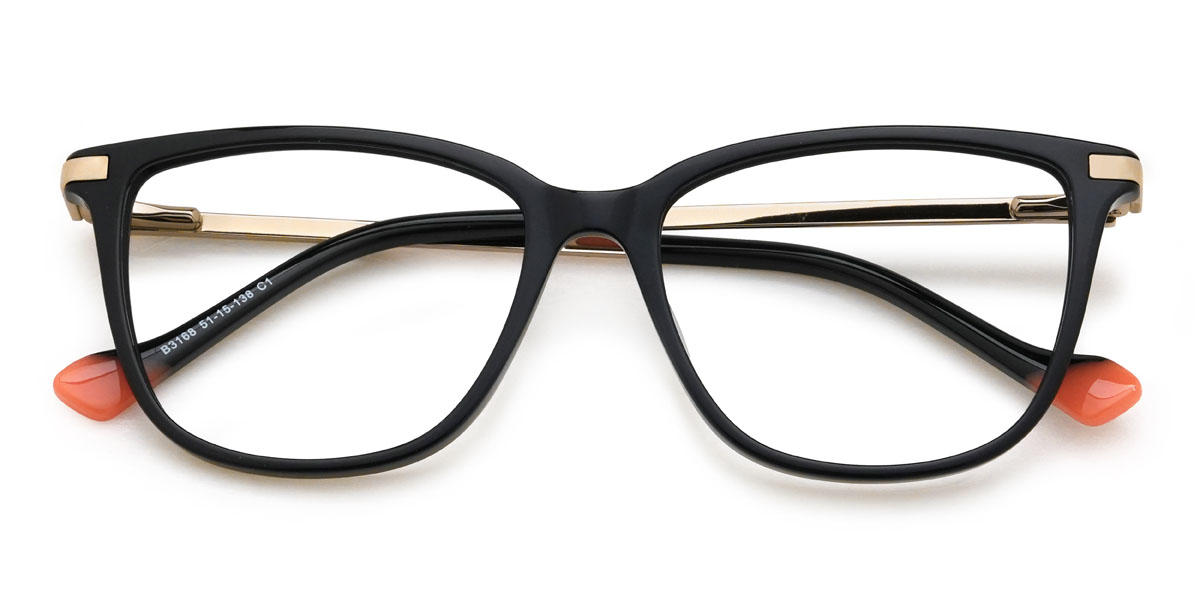 Black Maylee Glasses - Rectangle Glasses