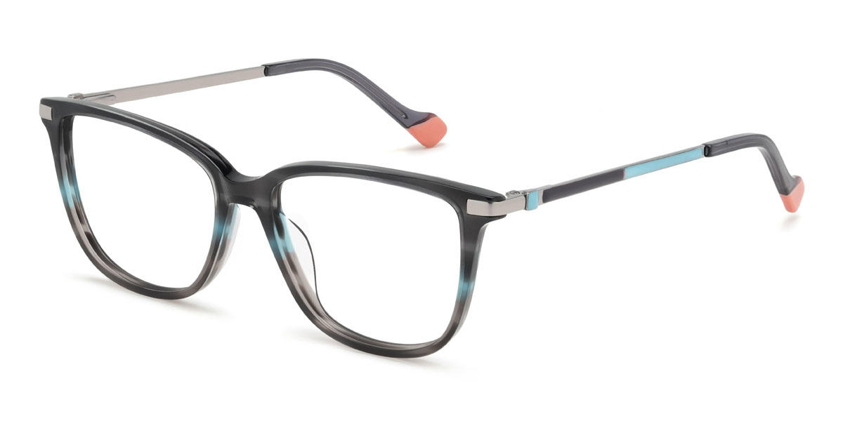 Grey Blue Maylee Glasses - Rectangle Glasses