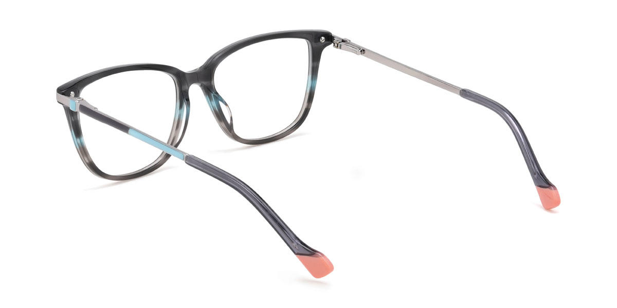 Grey Blue Maylee Glasses - Rectangle Glasses