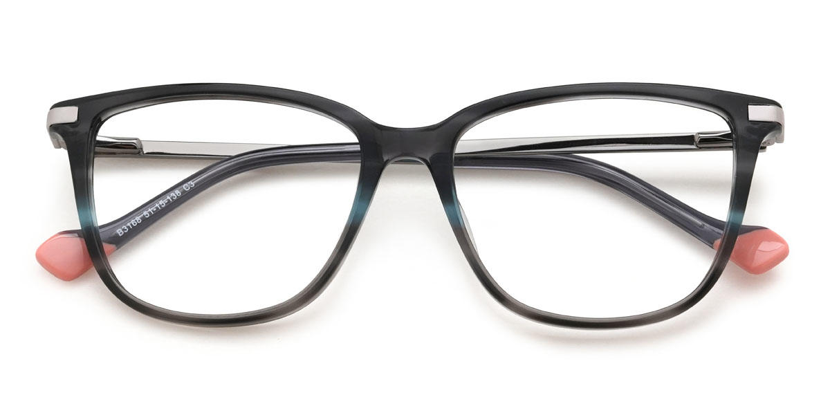 Grey Blue Maylee Glasses - Rectangle Glasses