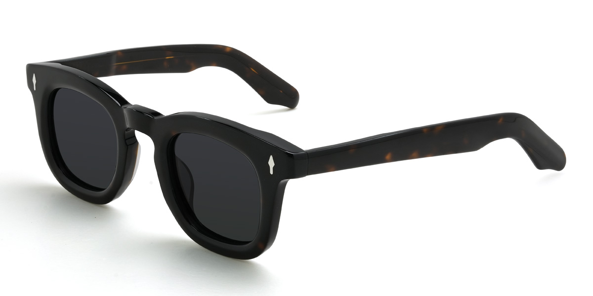 Black Tortoiseshell Grey Bryleigh Glasses - Rectangle Sunglasses