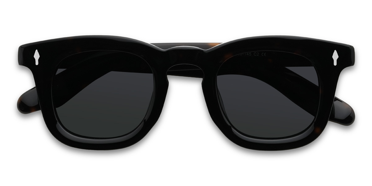 Black Tortoiseshell Grey Bryleigh Glasses - Rectangle Sunglasses