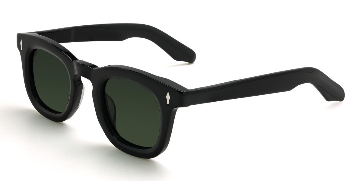 Negro Verde Oscuro Bryleigh Gafas - Rectangle Sunglasses