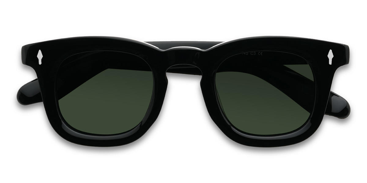 Negro Verde Oscuro Bryleigh Gafas - Rectangle Sunglasses