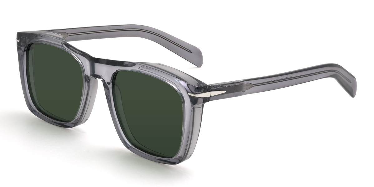 Gris Verde oscuro Yareli Gafas - Rectangle Sunglasses