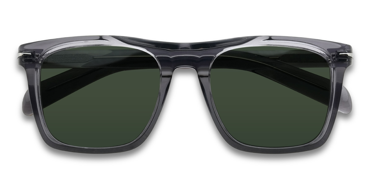 Gris Verde oscuro Yareli Gafas - Rectangle Sunglasses