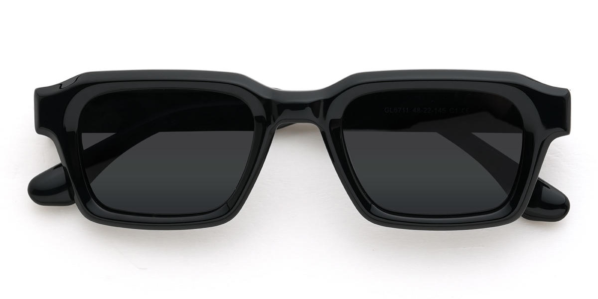 Schwarz Grau Maizie Brille - Rectangle Sunglasses