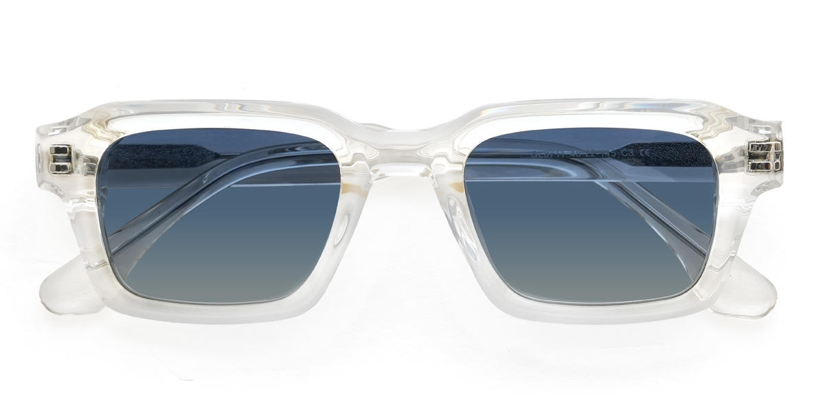 Transparente Azul degradado Maizie Gafas - Rectangle Sunglasses