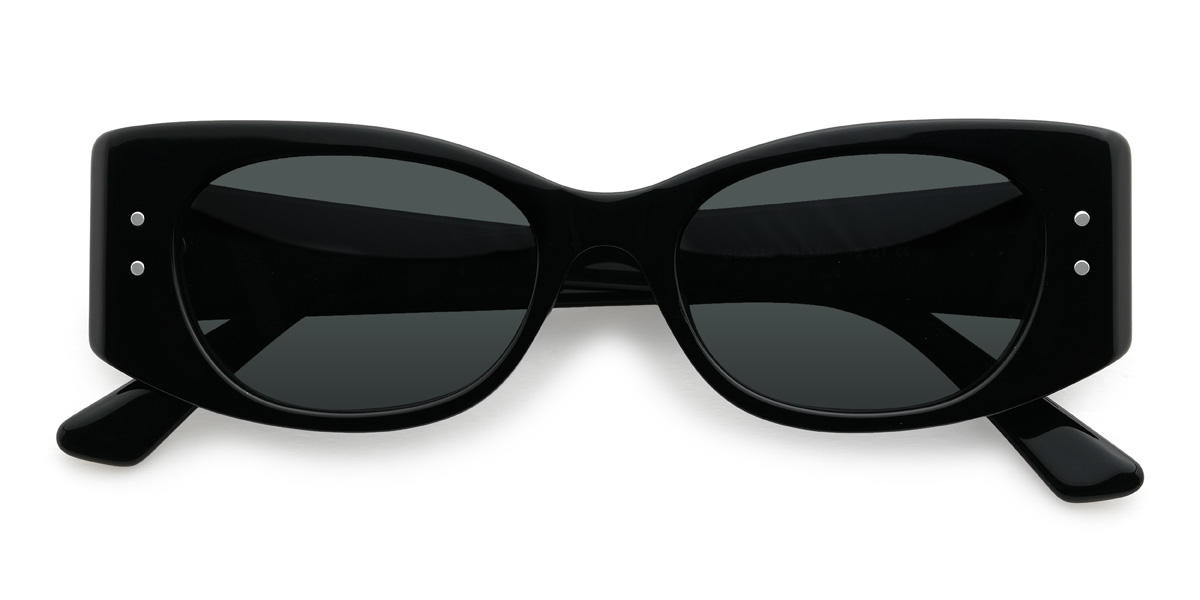 Black Grey Camdyn Glasses - Rectangle Sunglasses