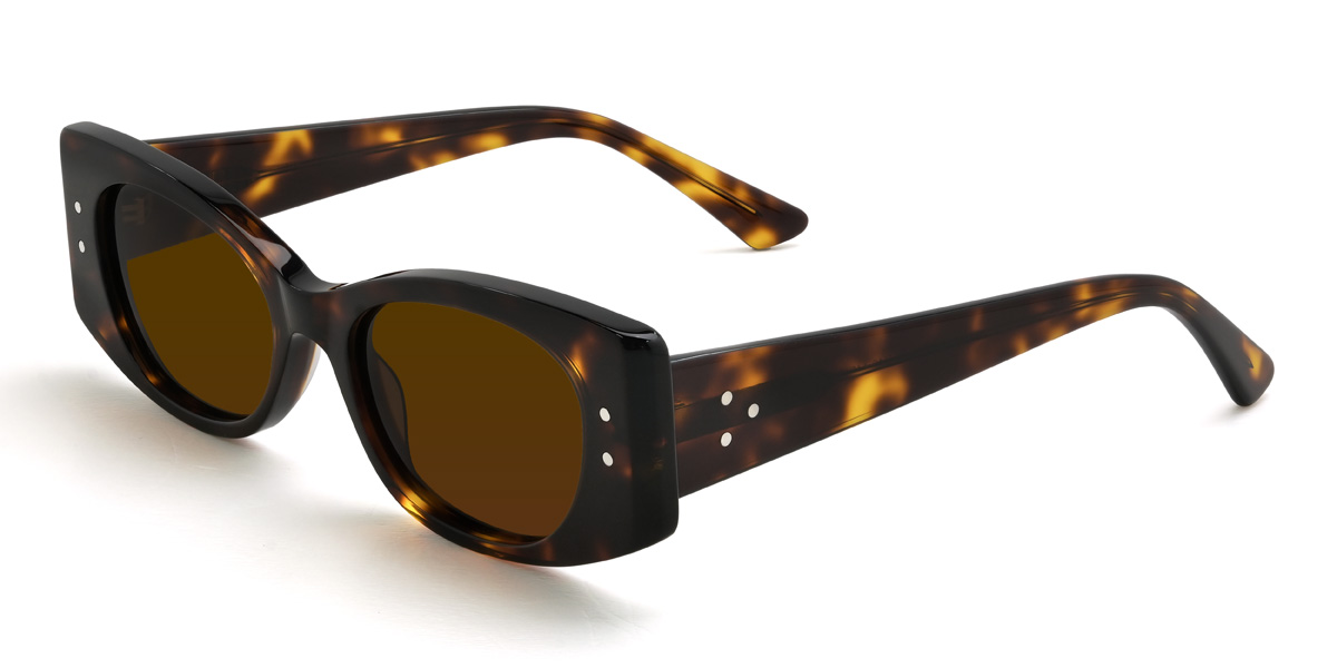 Tortoiseshell Brown Camdyn Glasses - Rectangle Sunglasses