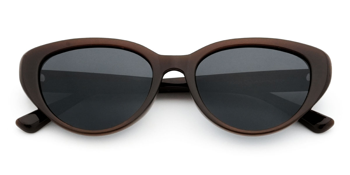 Marron Gris Yasmeen Lunettes - Cat Eye Sunglasses
