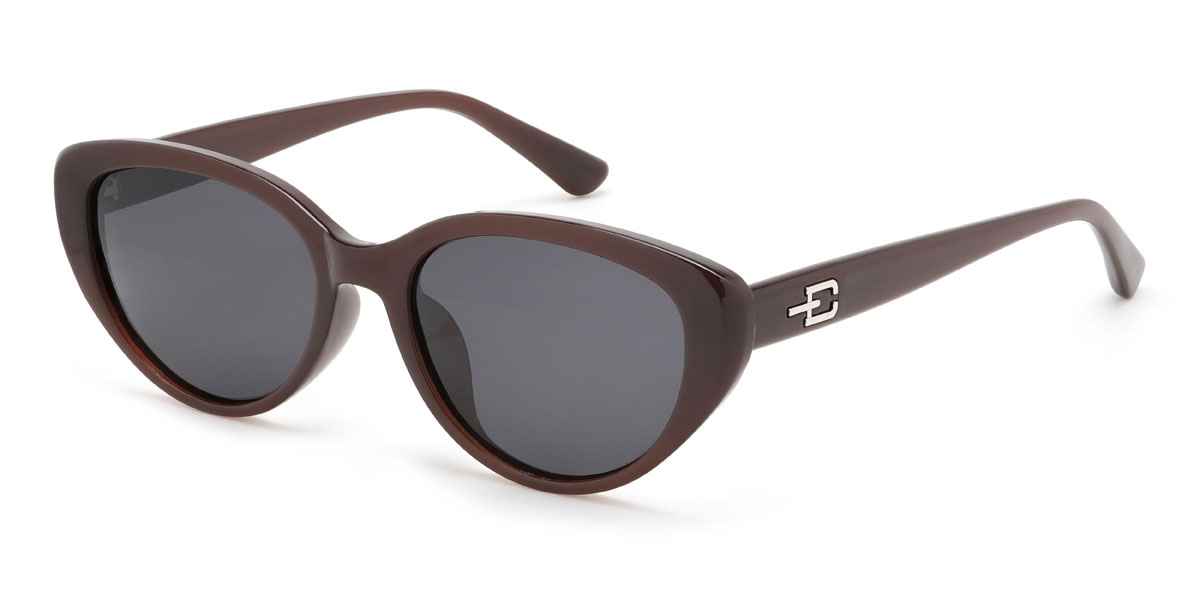 Marron Gris Yasmeen Lunettes - Cat Eye Sunglasses