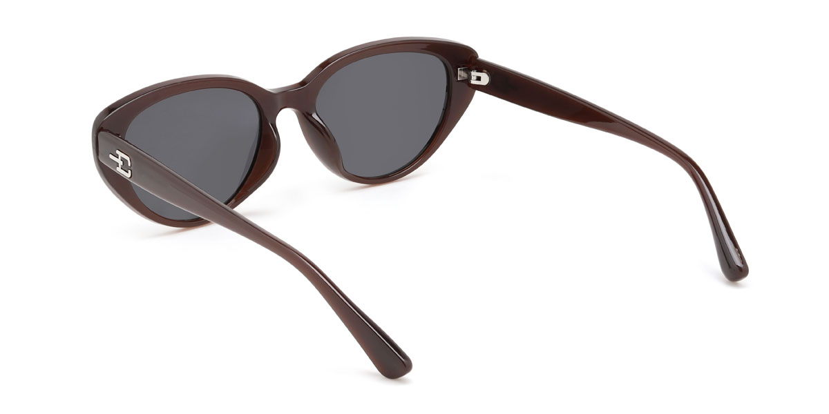 Marron Gris Yasmeen Lunettes - Cat Eye Sunglasses