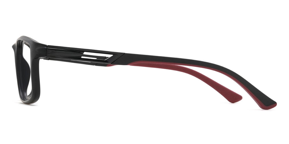 Schwarz Rot Keelah Brille - Rectangle Glasses
