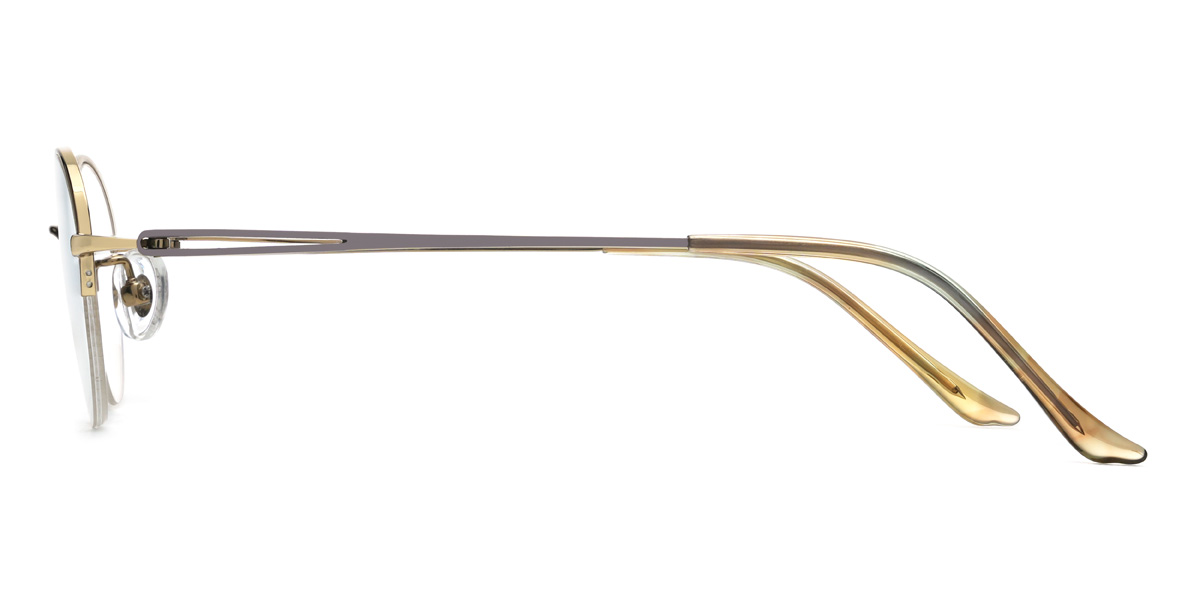 Gold Khamari Glasses - Oval Glasses