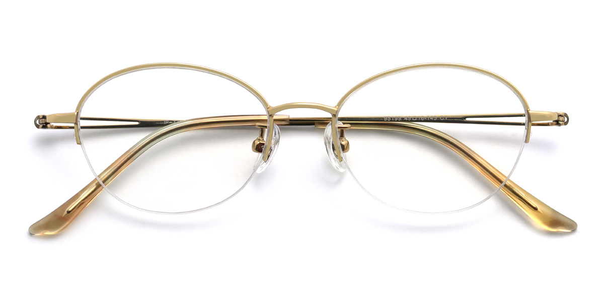 Gold Khamari Glasses - Oval Glasses