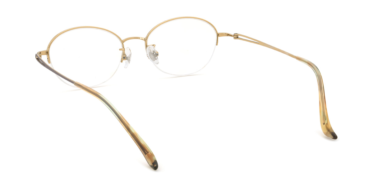 Gold Khamari Glasses - Oval Glasses