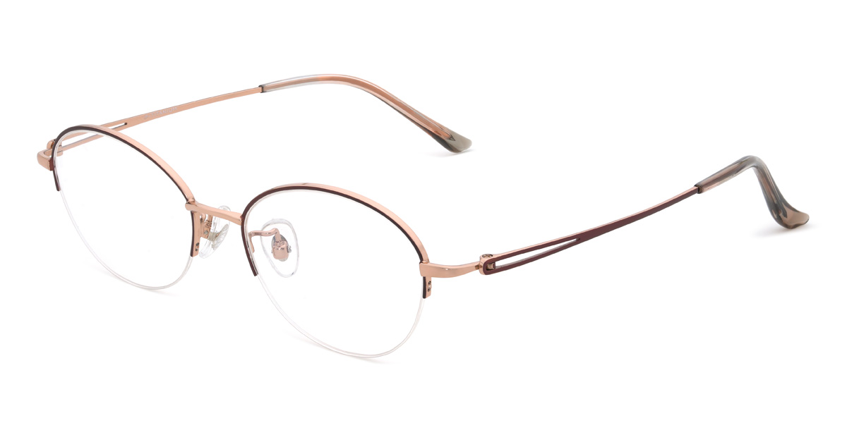 Brown Khamari Glasses - Oval Glasses