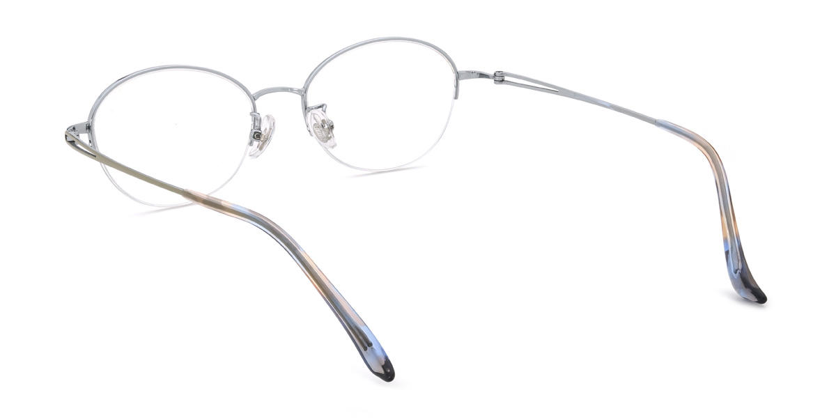 Silver Khamari Glasses - Oval Glasses