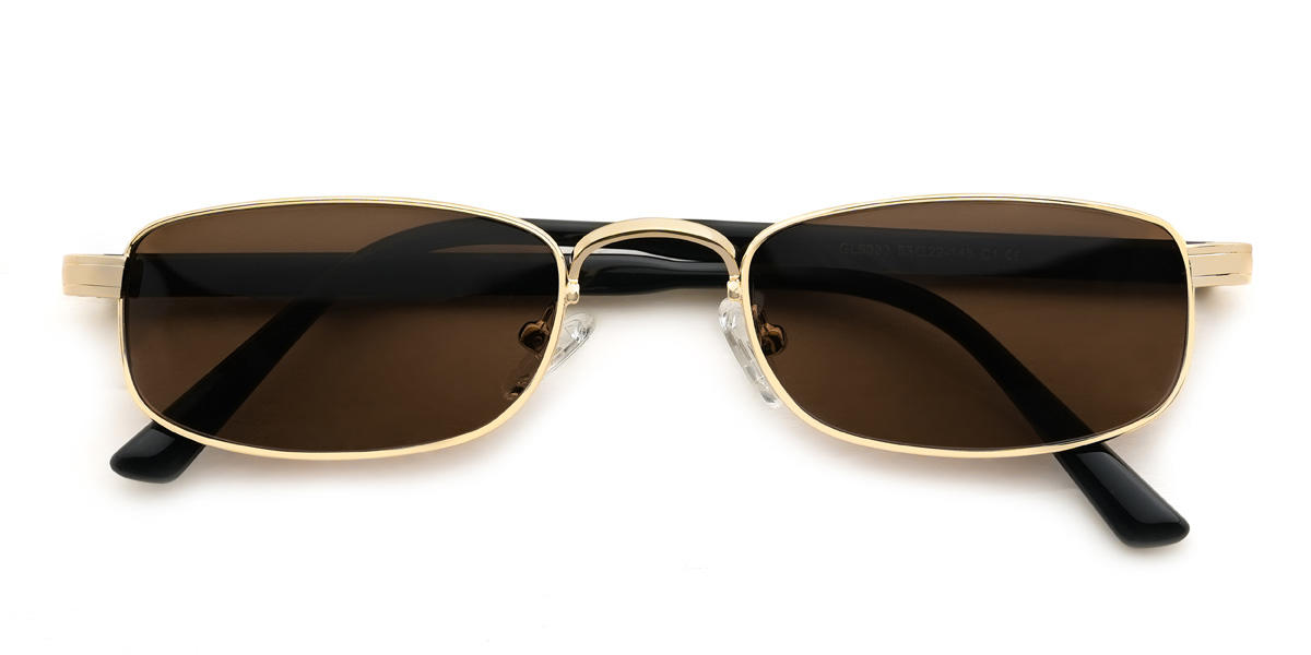 Gold Brown Raylee Glasses - Rectangle Sunglasses