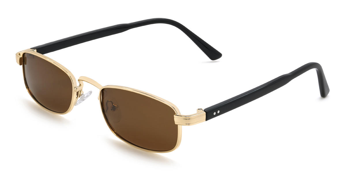 Gold Brown Raylee Glasses - Rectangle Sunglasses