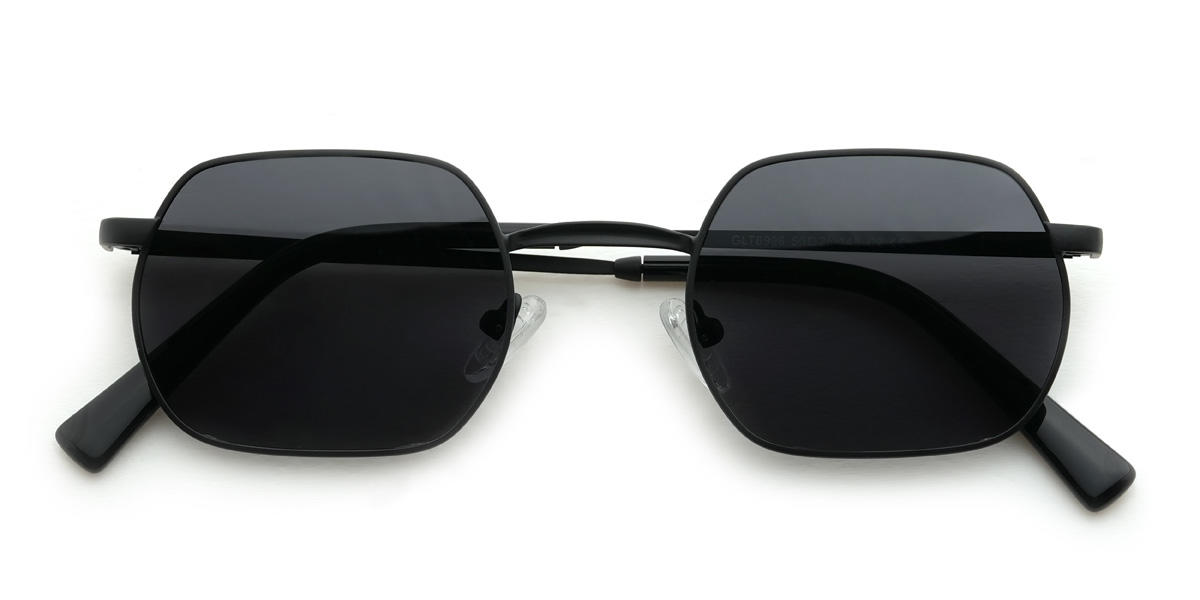 Schwarz Grau Zaynab Brille - Rectangle Sunglasses