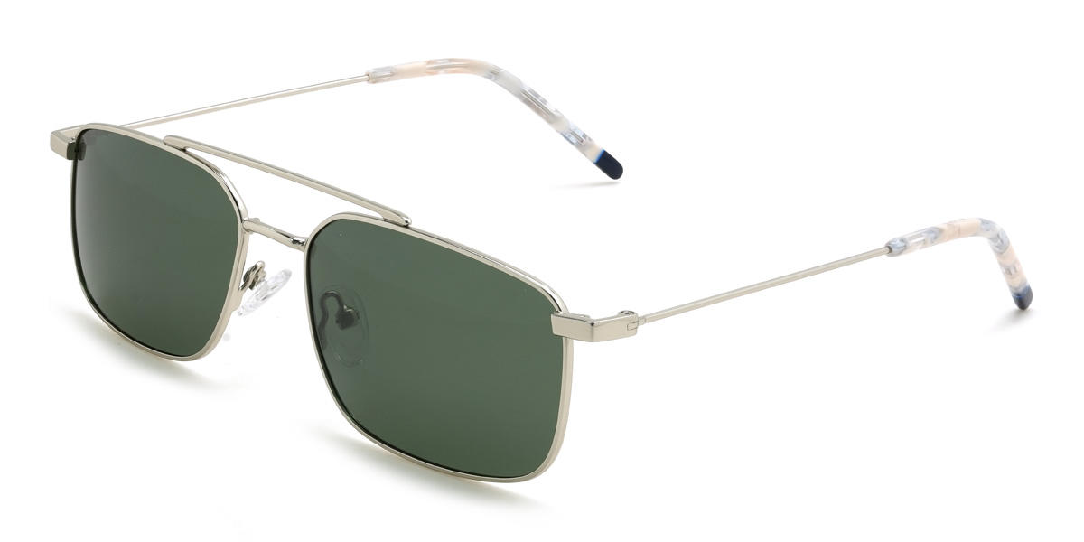 Argent Vert foncé Emberlee Lunettes - Aviator Sunglasses