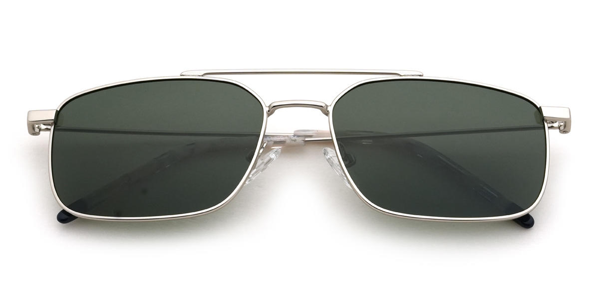 Argent Vert foncé Emberlee Lunettes - Aviator Sunglasses