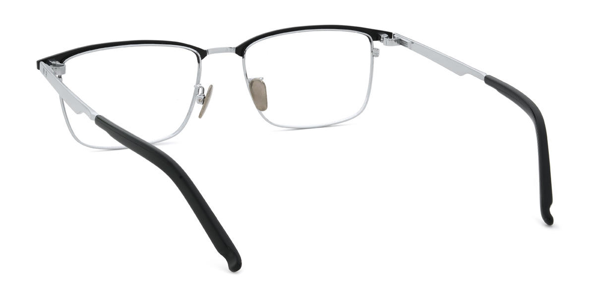Black Silver Xolani Glasses - Rectangle Glasses
