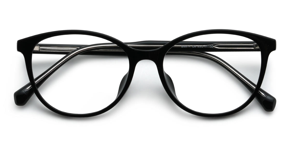 Black Lailani Glasses - Oval Glasses