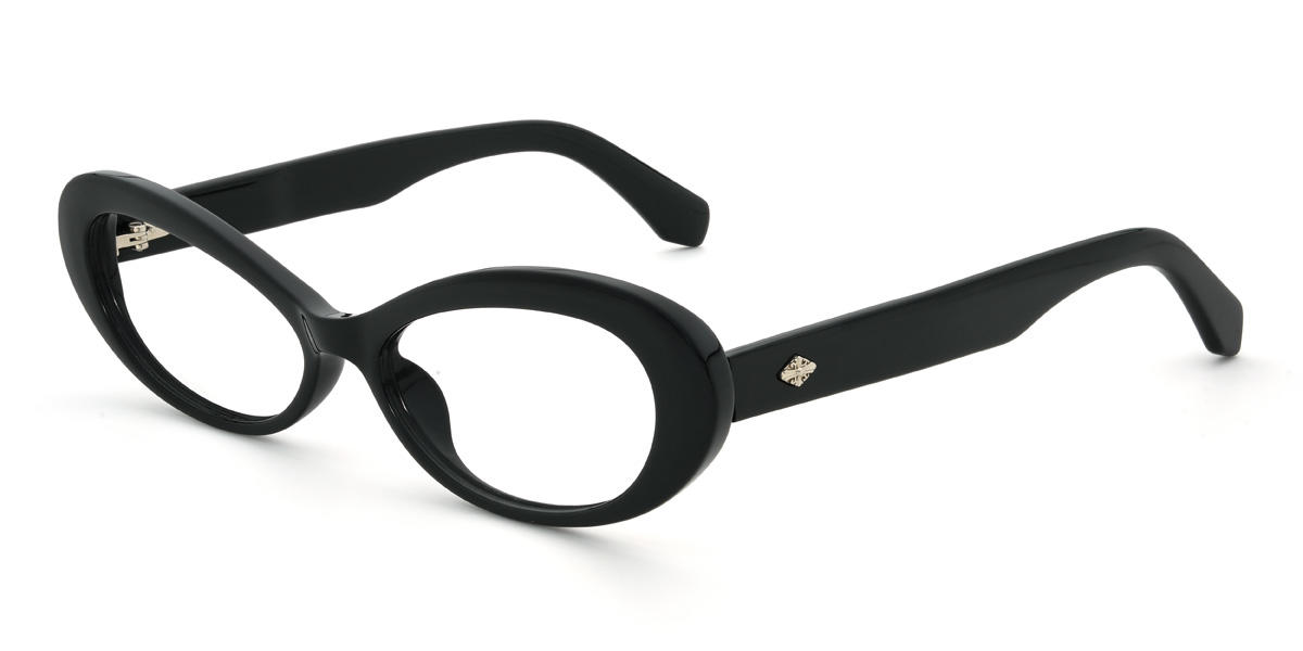 Black Katerina Glasses - Cat Eye Glasses