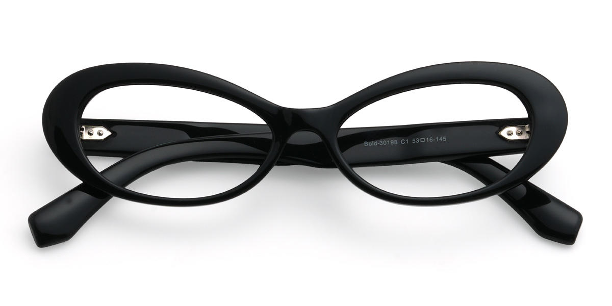 Black Katerina Glasses - Cat Eye Glasses