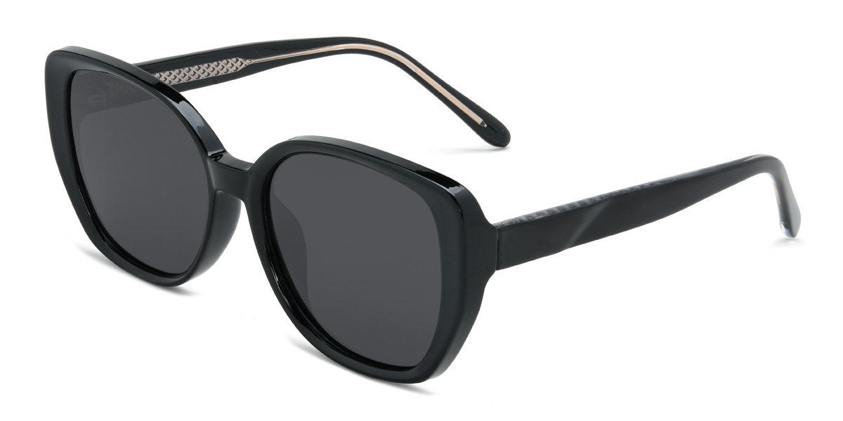 Noir Gris Fathima Lunettes - Square Sunglasses