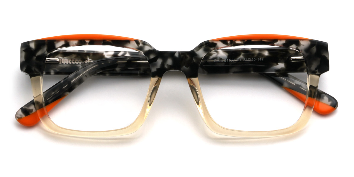 Black Tortoiseshell Yellow Loyalty Glasses - Rectangle Glasses