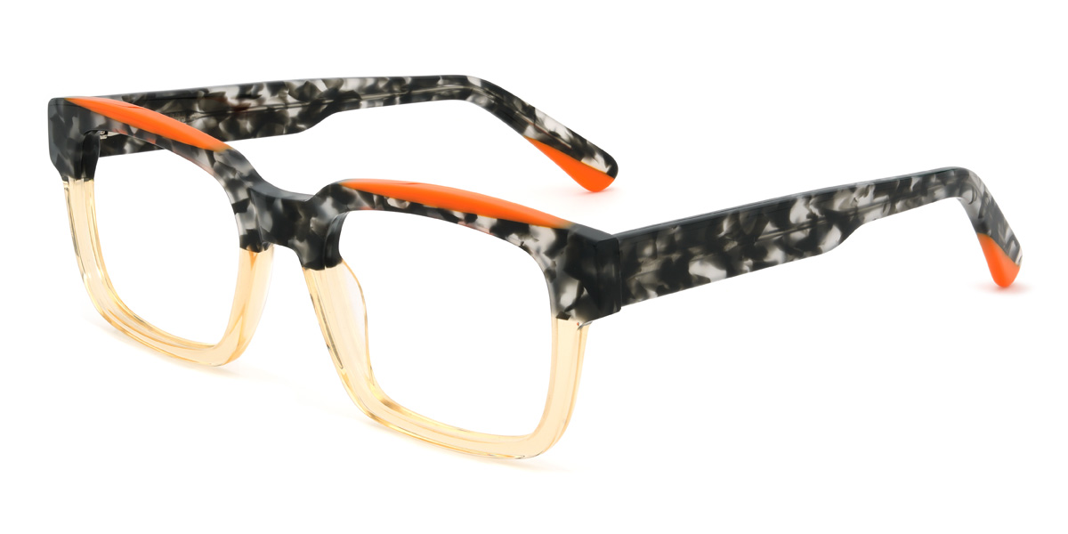 Black Tortoiseshell Yellow Loyalty Glasses - Rectangle Glasses