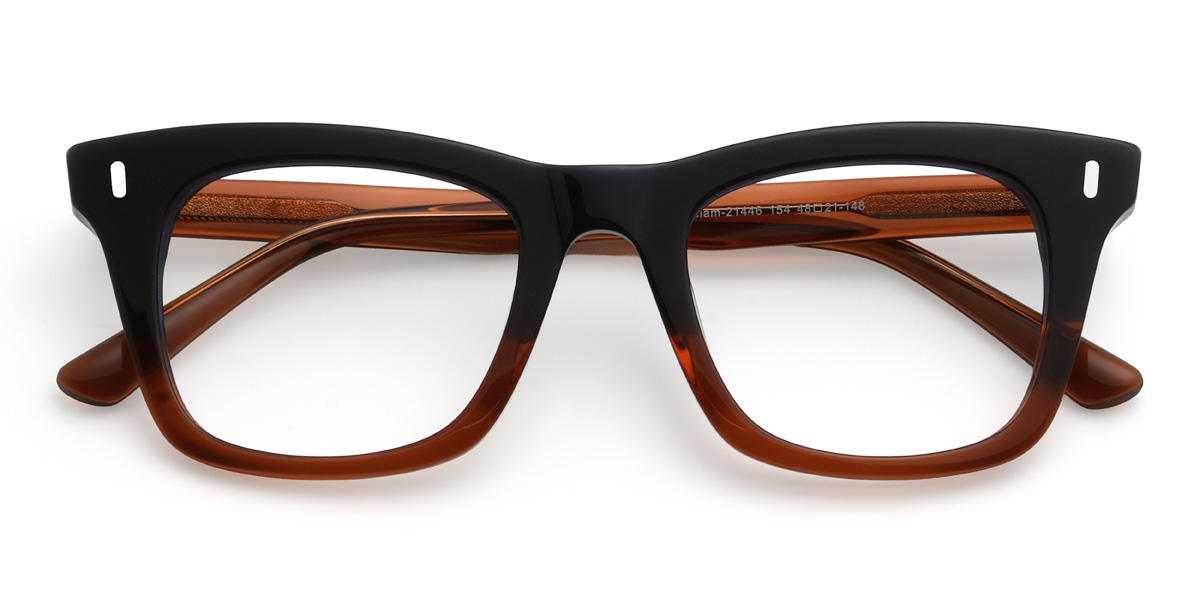 Brown Orange Dalilah Glasses - Rectangle Glasses