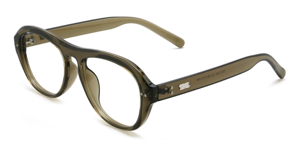 Olive Green Kamdyn Glasses - Oval Glasses