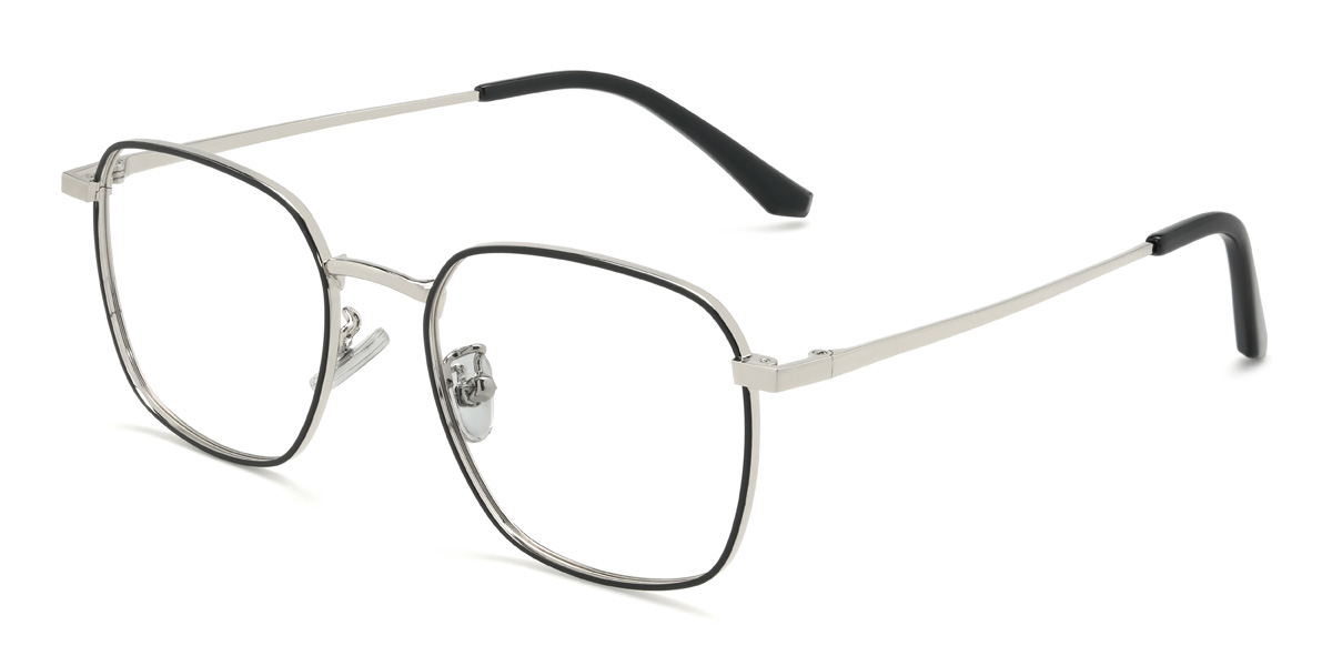Black Silver Ryatt Glasses - Rectangle Glasses