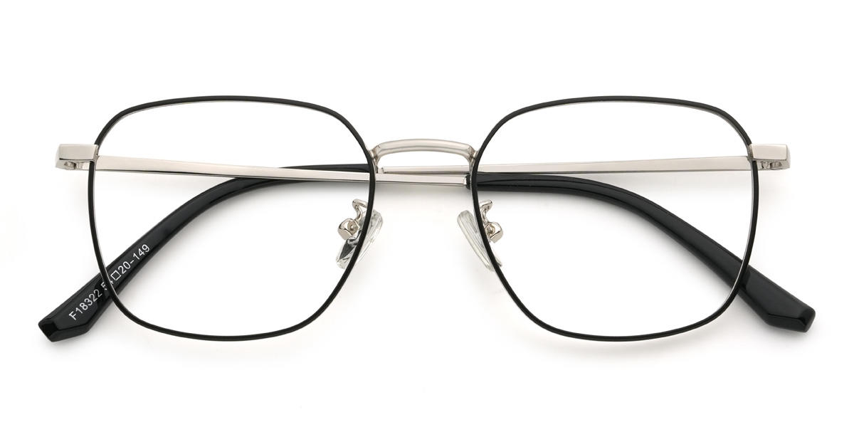 Black Silver Ryatt Glasses - Rectangle Glasses
