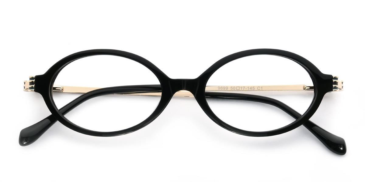 Black Seraphina Glasses - Oval Glasses